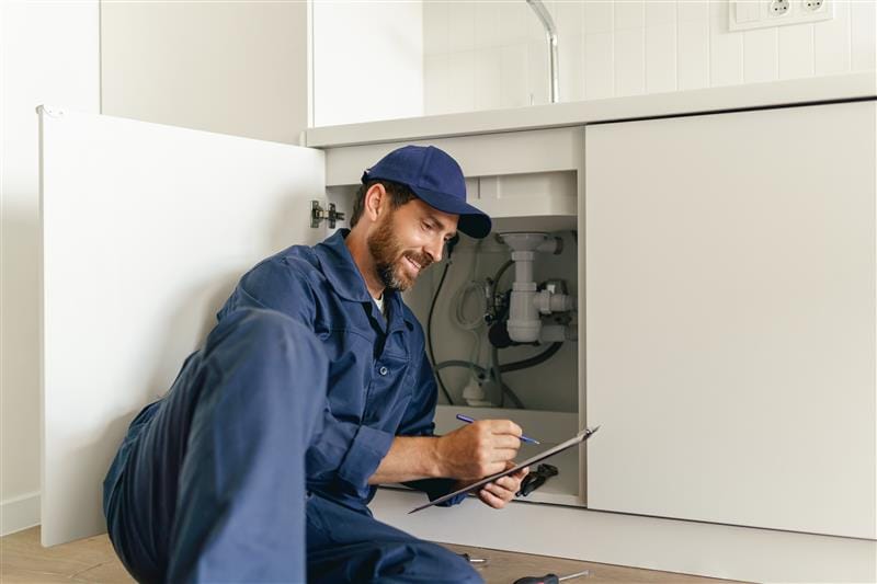 Residential plumber providing service in a Cerritos home